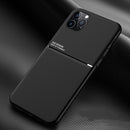 Classic Tilt Strip Grain Magnetic Shockproof PC + TPU Case For iPhone 12 / 12 Pro(Black)