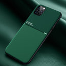 Classic Tilt Strip Grain Magnetic Shockproof PC + TPU Case For iPhone 12 / 12 Pro(Green)