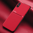 Classic Tilt Strip Grain Magnetic Shockproof PC + TPU Case For iPhone XS / X(Red)