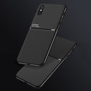Classic Tilt Strip Grain Magnetic Shockproof PC + TPU Case For iPhone XR(Black)