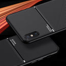 Classic Tilt Strip Grain Magnetic Shockproof PC + TPU Case For iPhone XR(Black)