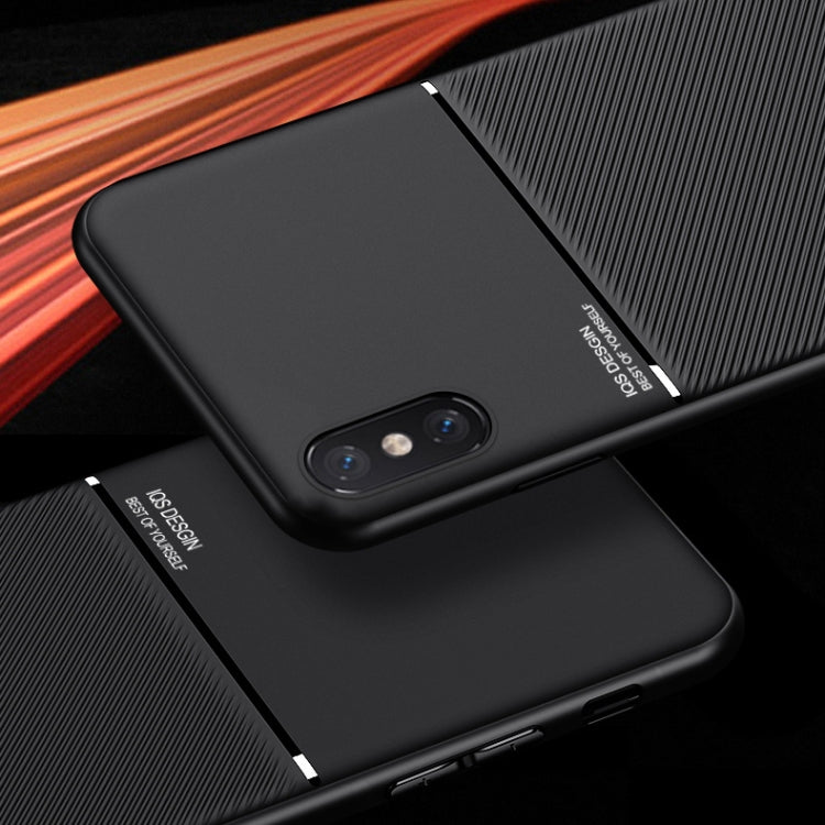 Classic Tilt Strip Grain Magnetic Shockproof PC + TPU Case For iPhone XR(Black)