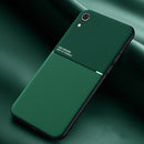 Classic Tilt Strip Grain Magnetic Shockproof PC + TPU Case For iPhone XR(Green)