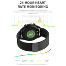 M98 1.28 inch IPS Color Screen IP67 Waterproof Smart Watch, Support Sleep Monitor / Heart Rate Monitor / Bluetooth Call, Style:Leather Strap(Silver)