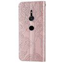 For Sony Xperia XZ2 Life of Tree Embossing Pattern Horizontal Flip Leather Case with Holder & Card Slot & Wallet & Photo Frame & Lanyard(Rose Gold)