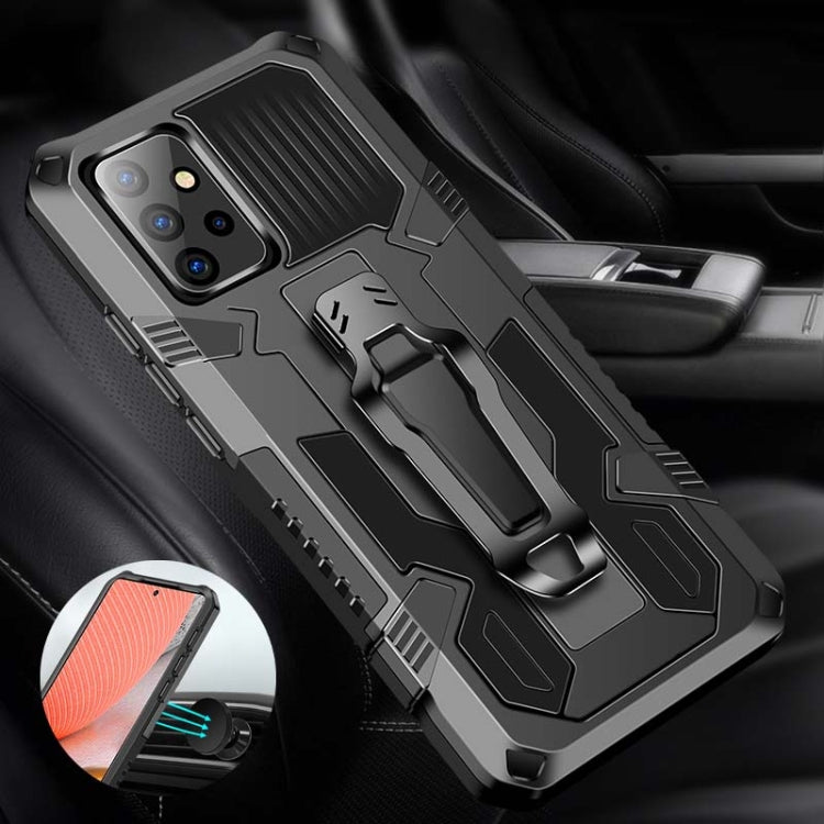 For Samsung Galaxy A12 Armor Warrior Shockproof PC + TPU Protective Case(Black)