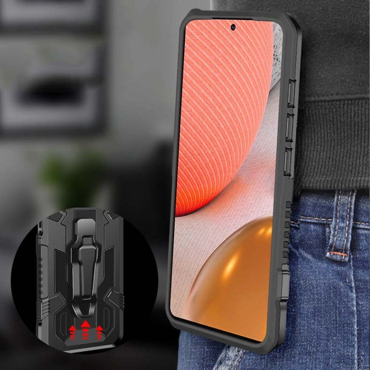 For Samsung Galaxy A12 Armor Warrior Shockproof PC + TPU Protective Case(Black)