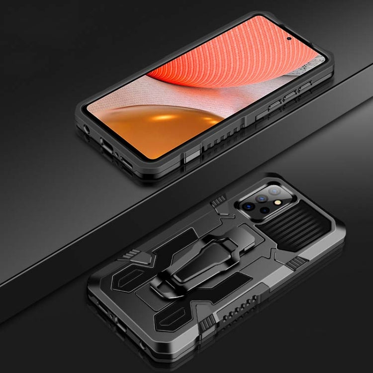 For Samsung Galaxy A12 Armor Warrior Shockproof PC + TPU Protective Case(Black)