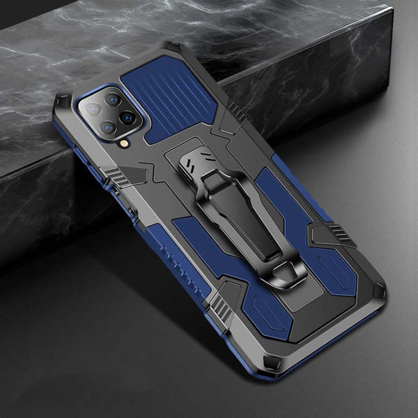 For Samsung Galaxy A12 Armor Warrior Shockproof PC + TPU Protective Case(Royal Blue)