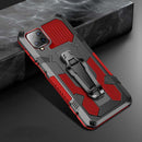 For Samsung Galaxy A12 Armor Warrior Shockproof PC + TPU Protective Case(Red)