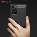 For Samsung Galaxy A52 5G / 4G Brushed Texture Carbon Fiber TPU Case(Black)
