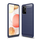For Samsung Galaxy A52 5G / 4G Brushed Texture Carbon Fiber TPU Case(Blue)