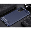 For Samsung Galaxy A52 5G / 4G Brushed Texture Carbon Fiber TPU Case(Blue)