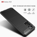 For Samsung Galaxy A52 5G / 4G Brushed Texture Carbon Fiber TPU Case(Blue)