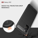 For Samsung Galaxy A52 5G / 4G Brushed Texture Carbon Fiber TPU Case(Blue)
