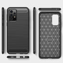 For Samsung Galaxy A52 5G / 4G Brushed Texture Carbon Fiber TPU Case(Blue)