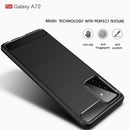 For Samsung Galaxy A72 5G / 4G Brushed Texture Carbon Fiber TPU Case(Black)