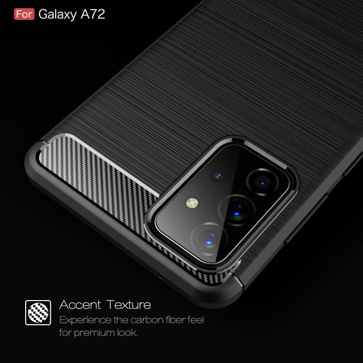 For Samsung Galaxy A72 5G / 4G Brushed Texture Carbon Fiber TPU Case(Black)