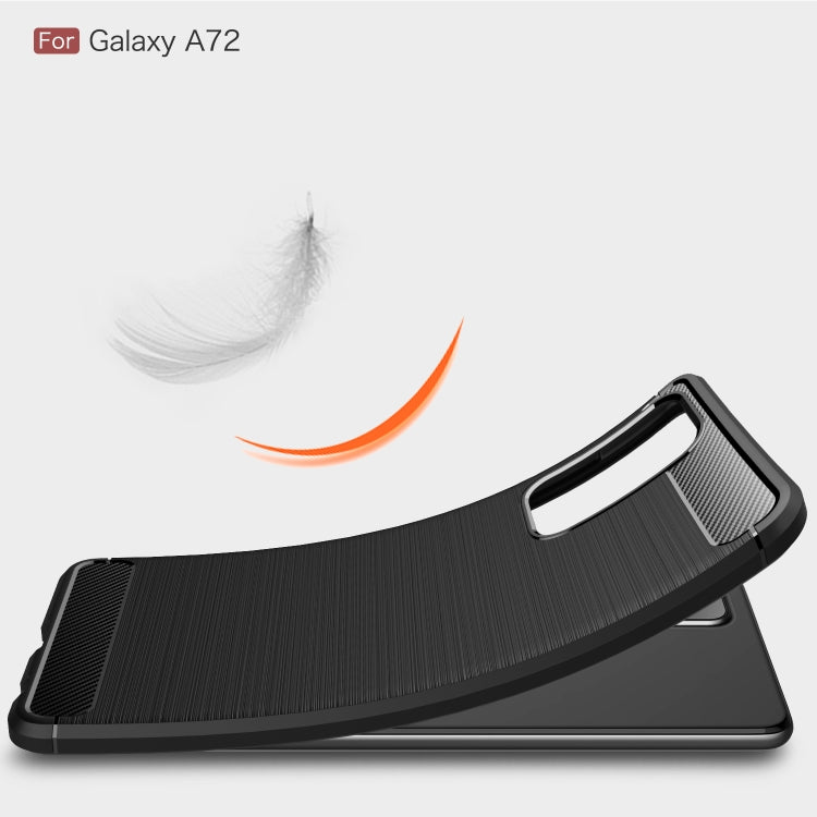 For Samsung Galaxy A72 5G / 4G Brushed Texture Carbon Fiber TPU Case(Black)