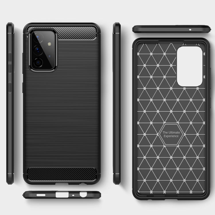 For Samsung Galaxy A72 5G / 4G Brushed Texture Carbon Fiber TPU Case(Black)