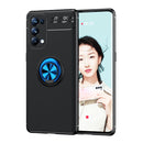 For OPPO Reno5 5G Metal Ring Holder 360 Degree Rotating TPU Case(Black Blue)