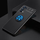 For OPPO Reno5 5G Metal Ring Holder 360 Degree Rotating TPU Case(Black Blue)