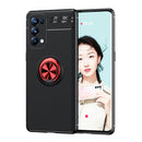 For OPPO Reno5 5G Metal Ring Holder 360 Degree Rotating TPU Case(Black Red)