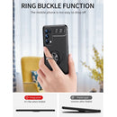 For OPPO Reno5 5G Metal Ring Holder 360 Degree Rotating TPU Case(Black Red)