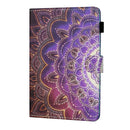 For 7 inch Tablet PC Universal Sewing Thread Horizontal Painted Flat Leather Case with Pen Cover & Anti Skid Strip & Card Slot & Holder(Datura Flowers)