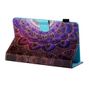 For 7 inch Tablet PC Universal Sewing Thread Horizontal Painted Flat Leather Case with Pen Cover & Anti Skid Strip & Card Slot & Holder(Datura Flowers)