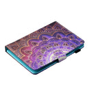 For 7 inch Tablet PC Universal Sewing Thread Horizontal Painted Flat Leather Case with Pen Cover & Anti Skid Strip & Card Slot & Holder(Datura Flowers)