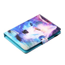 For 7 inch Tablet PC Universal Sewing Thread Horizontal Painted Flat Leather Case with Pen Cover & Anti Skid Strip & Card Slot & Holder(Wolf)