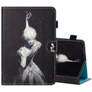 For 7 inch Tablet PC Universal Sewing Thread Horizontal Painted Flat Leather Case with Pen Cover & Anti Skid Strip & Card Slot & Holder(Star Girl)