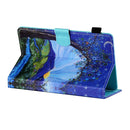 For 7 inch Tablet PC Universal Sewing Thread Horizontal Painted Flat Leather Case with Pen Cover & Anti Skid Strip & Card Slot & Holder(Sunrise With Tree)