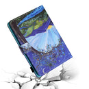 For 7 inch Tablet PC Universal Sewing Thread Horizontal Painted Flat Leather Case with Pen Cover & Anti Skid Strip & Card Slot & Holder(Sunrise With Tree)