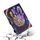 For 7 inch Tablet PC Universal Sewing Thread Horizontal Painted Flat Leather Case with Pen Cover & Anti Skid Strip & Card Slot & Holder(Starry Sky Wind Chimes)