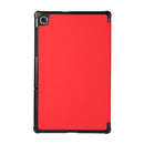 For Lenovo Tab M10 HD (X306) 3-folding Skin Texture Horizontal Flip TPU + PU Leather Case with Holder(Red)