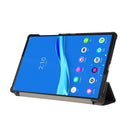 For Lenovo Tab M10 HD (X306) 3-folding Skin Texture Horizontal Flip TPU + PU Leather Case with Holder(Black)
