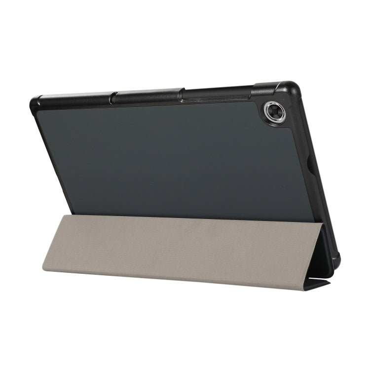 For Lenovo Tab M10 HD (X306) 3-folding Skin Texture Horizontal Flip TPU + PU Leather Case with Holder(Black)