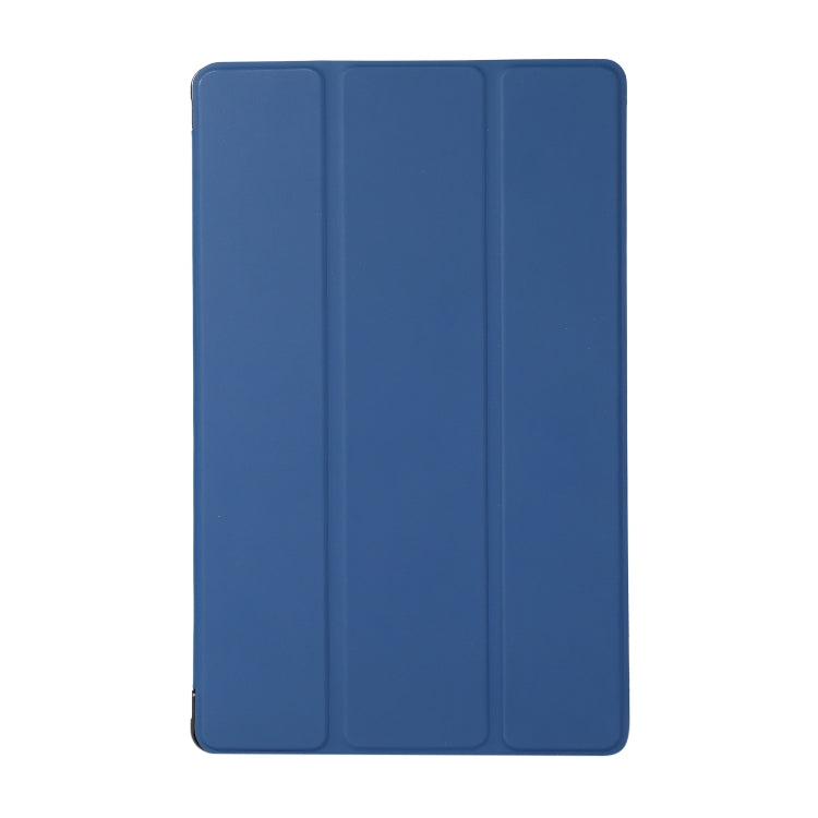For Lenovo Tab M10 HD (X306) 3-folding Skin Texture Horizontal Flip TPU + PU Leather Case with Holder(Navy Blue)