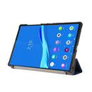 For Lenovo Tab M10 HD (X306) 3-folding Skin Texture Horizontal Flip TPU + PU Leather Case with Holder(Navy Blue)