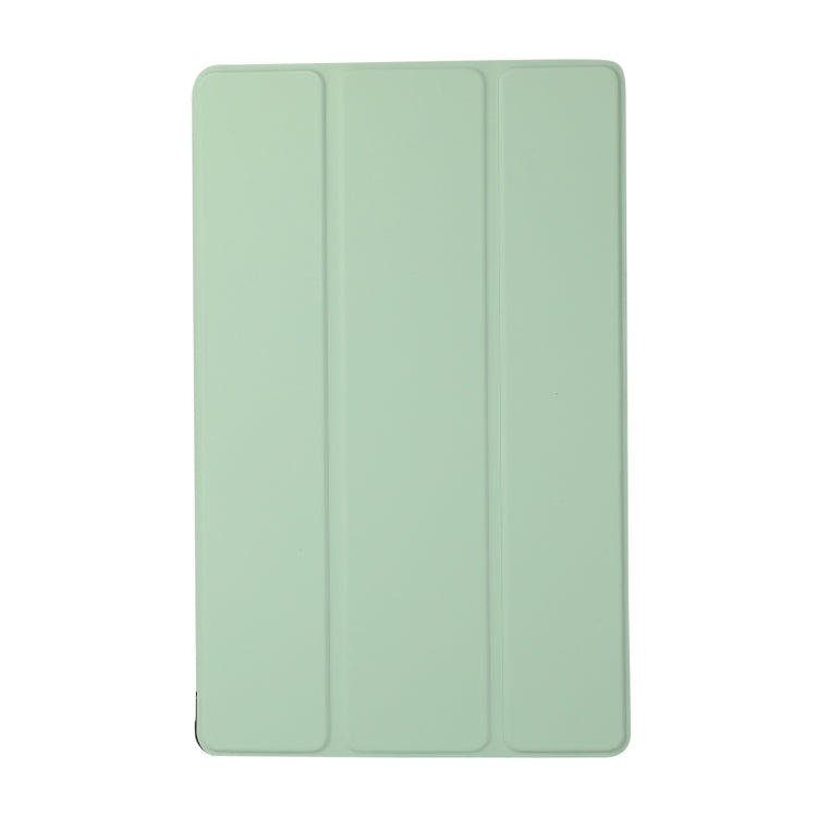 For Lenovo Tab M10 HD (X306) 3-folding Skin Texture Horizontal Flip TPU + PU Leather Case with Holder(Mint Green)