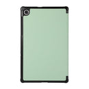 For Lenovo Tab M10 HD (X306) 3-folding Skin Texture Horizontal Flip TPU + PU Leather Case with Holder(Mint Green)