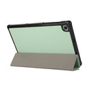For Lenovo Tab M10 HD (X306) 3-folding Skin Texture Horizontal Flip TPU + PU Leather Case with Holder(Mint Green)