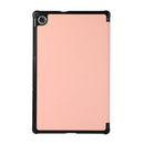 For Lenovo Tab M10 HD (X306) 3-folding Skin Texture Horizontal Flip TPU + PU Leather Case with Holder(Pink)