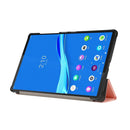 For Lenovo Tab M10 HD (X306) 3-folding Skin Texture Horizontal Flip TPU + PU Leather Case with Holder(Pink)