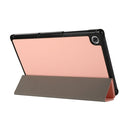 For Lenovo Tab M10 HD (X306) 3-folding Skin Texture Horizontal Flip TPU + PU Leather Case with Holder(Pink)