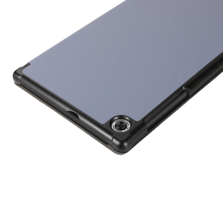 For Lenovo Tab M10 HD (X306) 3-folding Skin Texture Horizontal Flip TPU + PU Leather Case with Holder(Black)