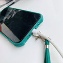 For Samsung Galaxy A50 / A30s / A50s Acrylic + Color TPU Shockproof Case with Neck Lanyard(Dark Blue)