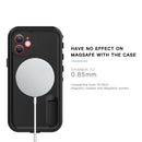 RedPepper Shockproof Waterproof Solid Color PC + TPU Magsafe Case with Holder For iPhone 12 mini(Black)